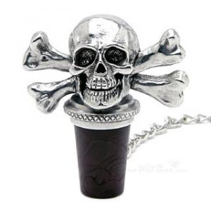 Skull and Crossbones Pewter Wine Stopper