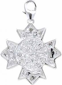 Diamond Fireman's Shield Charm
