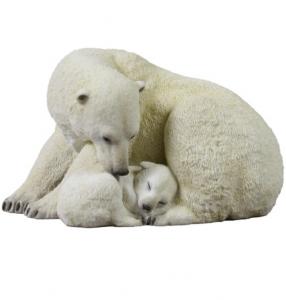 Polar Bear and Baby Bear Statue