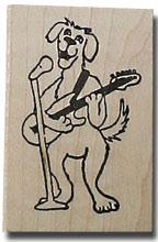 Rubber Stamp w/ Dog - Guitar