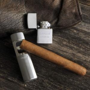 Personalized Zippo Lighter and Pocket Ashtray Set