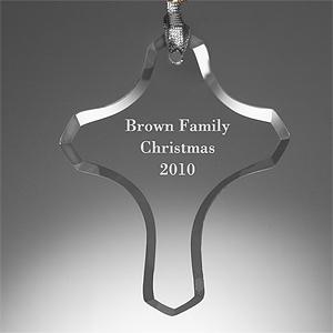 Personalized Christmas Ornament - Glass Cross