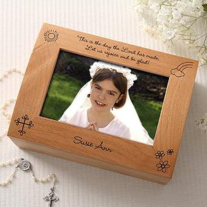 Personalized First Communion Wooden Photo Box - The Day the Lord has Made