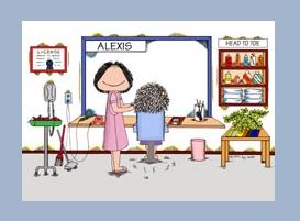 Personalized Hairdresser or Beautician Cartoon