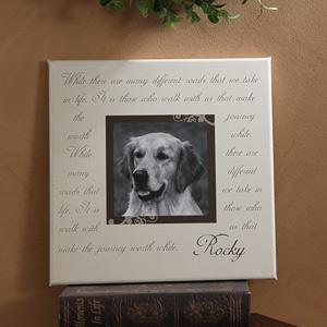 Paw Prints On Our Hearts Photo Pet Memorial Canvas Art