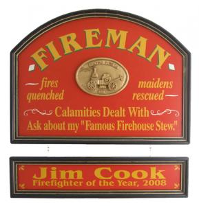 Fireman Hanging Sign - Personalized
