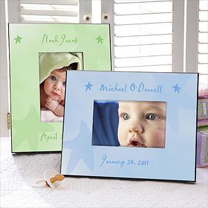 Personalized Picture Frame for Babies - Watercolor Art Stars Design