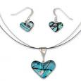 Caribbean Heart Glass Jewelry Set