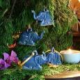 Celadon Elephants Ornament Set