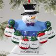 Frost Snowman Custom Family Christmas Ornament - 6 Name