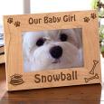 Personalized Wood Picture Frame - Puppy Design
