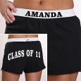 Personalized Girls Athletic Shorts in Black - Graduation Year and Name Design