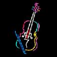 Embroidered Violin T-Shirt