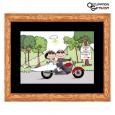 Motorcycle Wedding Cartoon Print - Personalized