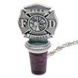 Firefighter Pewter Wine Stopper
