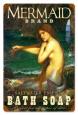Vintage Mermaid Soap Metal Sign