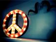 Vintage Marquee Light- Peace sign