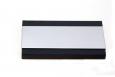 Black Acrylic & High Polish Silvertone Business Card Holder