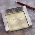Personalized Silver Post-It Holder With Monogram