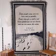 Embroidered Memorial Footprints Tapestry Afghan Blanket