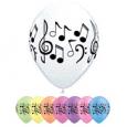 Music Notes Party Balloons - White