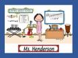 Personalized Music Teacher Cartoon