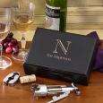 Monogrammed Wine Accessory Set - Five Piece Set In Wood Box