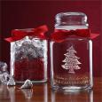 Personalized Christmas Candy Jar with Chocolate Kisses