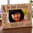 Alphabet Name Personalized Kids Picture Frames - Horizontal