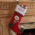 Personalized Christmas Elf Christmas Stockings for Little Sister