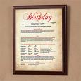 Personalized Birthday History Plaque - The Day You Were Born Style