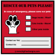 Pet Emergency Window Cling - Save My Pet