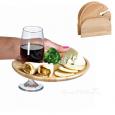 Wooden Appetizer Plates, Set of 4 with Holder