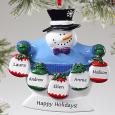 Custom Frosty Snowman Christmas Ornament - 5 Names