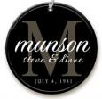 Personalized Porcelain Simple Monogram Ornament