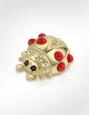 Ladybug Swarovski Crystal Gold Plated Pin