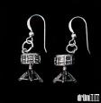 Sterling Silver Snare Drum Earrings