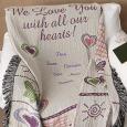 All Our Hearts Personalized Afghan for Women