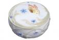 Butterfly and Blue Iris Flower Porcelain Trinket Box