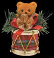 Bear with Plaid Drum Ornament