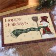 Personalized Snowman Holiday Doormat - Let It Snow