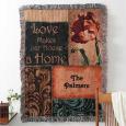 Personalized Family Afghan - Love Makes Our House A Home
