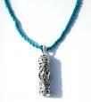 Mezuzah Pendant on Knitted Necklace