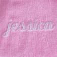Embroidered Kids Velour Hooded Robe - Pink