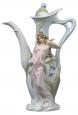 Maiden with Purple Freesia Flowers Porcelain Teapot