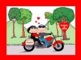 Personalized Motorcycle Valentine Cartoon