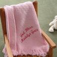 Personalized Baby Love Fringe Blanket - Blush Pink