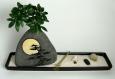 Artistic Ceramic Sand Garden with Engraved Painted Moon Rock Vase