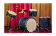 Vintage Blue Drumset Greeting Card