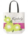 Personalized Green Flowers Tote Bag